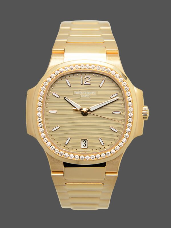 Replica Patek Philippe Ladies Nautilus Golden Dial Rose Gold 7118 1200R 010