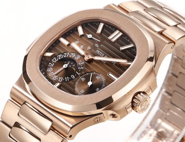 Replica Patek Philippe Nautilus Moon Phase Rose Gold Brown Sunburst 5712 1R 001 40Mm 21 Replica Patek Philippe Nautilus Moon Phase Rose Gold Brown Sunburst 5712 1R 001 40Mm