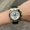 Replica Swiss Rolex Cosmograph Daytona Yellow Gold & Black Dial Oysterflex