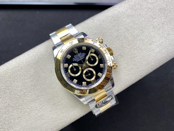 Replica Swiss Rolex Cosmograph Daytona Two-Tone Gold &Amp; Black Dial