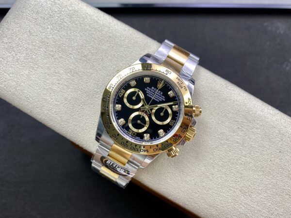 Replica Swiss Rolex Cosmograph Daytona Two-Tone Gold &Amp; Black Dial