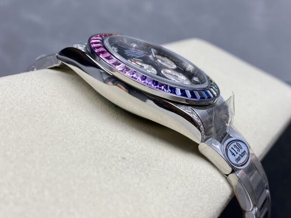 Replica Swiss Rolex Cosmograph Daytona Rainbow Diamond Silver &Amp; Steel 40Mm