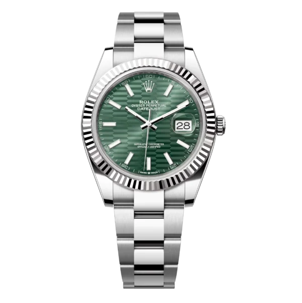 Replica Swiss Rolex Datejust 41 Green Dial &Amp; Steel