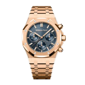 Replica Swiss Audemars Piguet Royal Oak Chronograph Rose Gold & Blue Dial 41mm