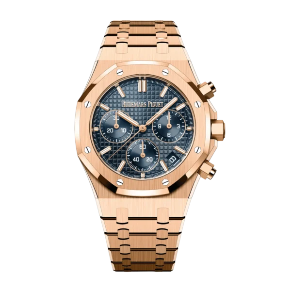 Replica Swiss Audemars Piguet Royal Oak Chronograph Rose Gold &Amp; Blue Dial 41Mm