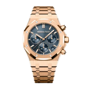 Replica Swiss Audemars Piguet Royal Oak Chronograph Rose Gold & Blue Dial 41mm