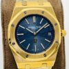 Replica Swiss Audemars Piguet Royal Oak Jumbo Extra-Thin Yellow Gold & Blue Dial 39mm