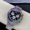Replica Swiss Rolex Cosmograph Daytona Rainbow Diamond Silver & Steel 40mm