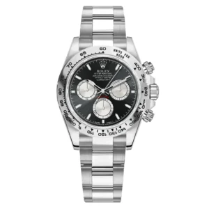 Replica Swiss Rolex Cosmograph Daytona 40mm White Gold & Black Dial