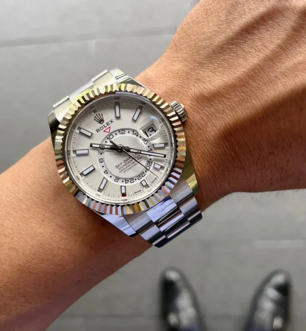 Replica Swiss Rolex Sky-Dweller Oyster 42Mm Silver &Amp; Blue