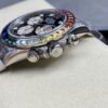 Replica Swiss Rolex Cosmograph Daytona Rainbow Diamond Silver & Steel 40mm