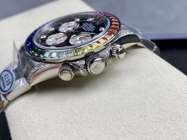 Replica Swiss Rolex Cosmograph Daytona Rainbow Diamond Silver &Amp; Steel 40Mm