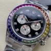 Replica Swiss Rolex Cosmograph Daytona Rainbow Diamond Silver & Steel 40mm