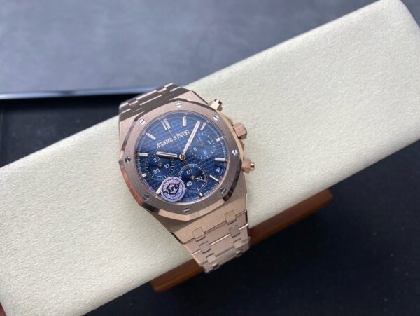 Replica Swiss Audemars Piguet Royal Oak Chronograph Rose Gold &Amp; Blue Dial 41Mm