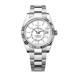 Replica Swiss Rolex Sky-Dweller Oyster 42mm Silver & Blue