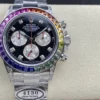 Replica Swiss Rolex Cosmograph Daytona Rainbow Diamond Silver & Steel 40mm