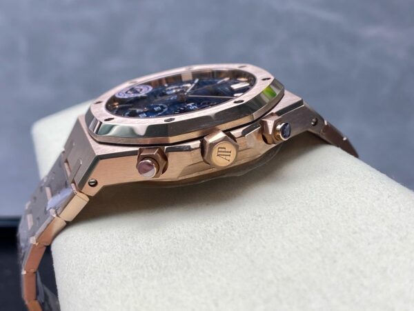 Replica Swiss Audemars Piguet Royal Oak Chronograph Rose Gold &Amp; Blue Dial 41Mm
