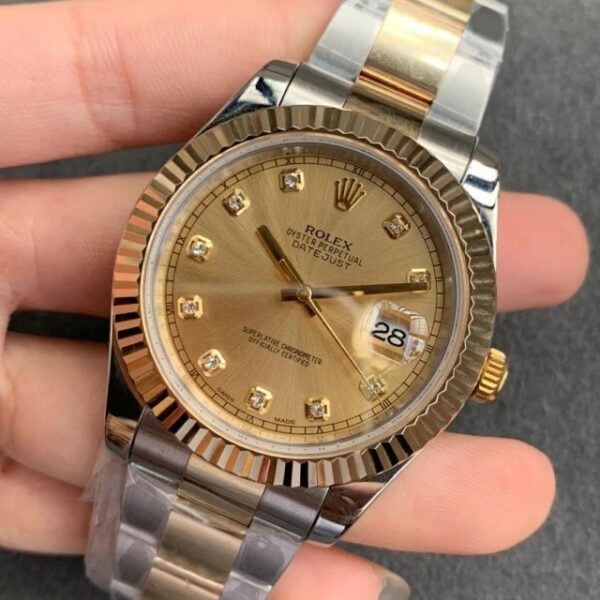 Replica Swiss Rolex Datejust 41 Yellow Gold &Amp; Champagne Diamond Dial