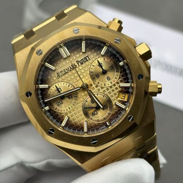 Replica Swiss Audemars Piguet Royal Oak Chronograph Yellow Gold &Amp; Smoked Champagne Dial 41Mm 8 Aae2C5432F68D1F769D187844351B950