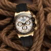 Replica Swiss Rolex Cosmograph Daytona Yellow Gold & Black Dial Oysterflex