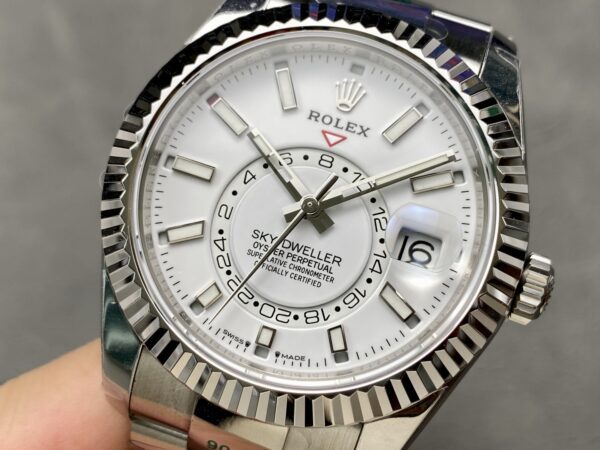 Replica Swiss Rolex Sky-Dweller Oyster 42Mm Silver &Amp; Blue