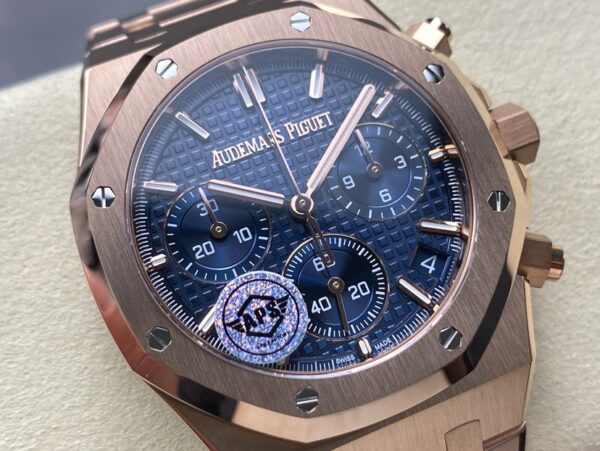 Replica Swiss Audemars Piguet Royal Oak Chronograph Rose Gold &Amp; Blue Dial 41Mm