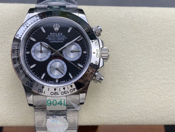 Replica Swiss Rolex Cosmograph Daytona 40Mm White Gold &Amp; Black Dial