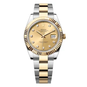 Replica Swiss Rolex Datejust 41 Yellow Gold & Champagne Diamond Dial