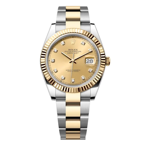 Replica Swiss Rolex Datejust 41 Yellow Gold &Amp; Champagne Diamond Dial