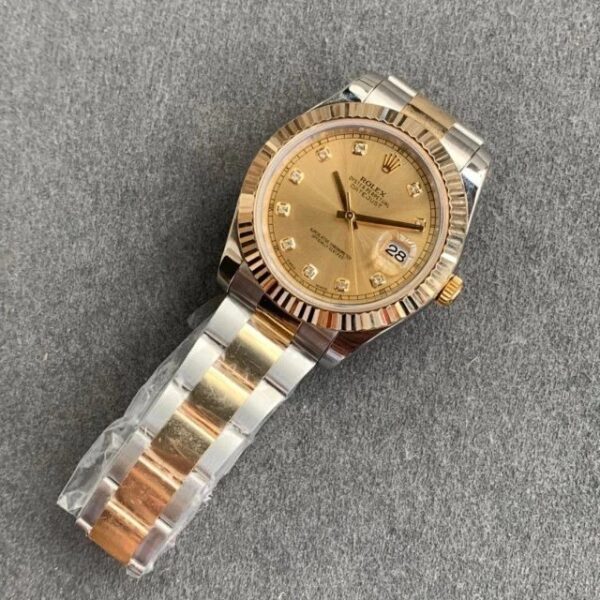 Replica Swiss Rolex Datejust 41 Yellow Gold &Amp; Champagne Diamond Dial