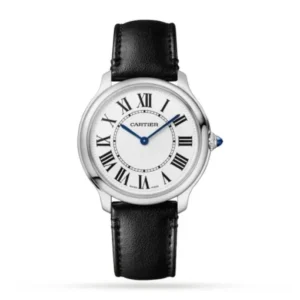 Replica Cartier Ronde Must Men Quartz Silver Dial Calf Strap