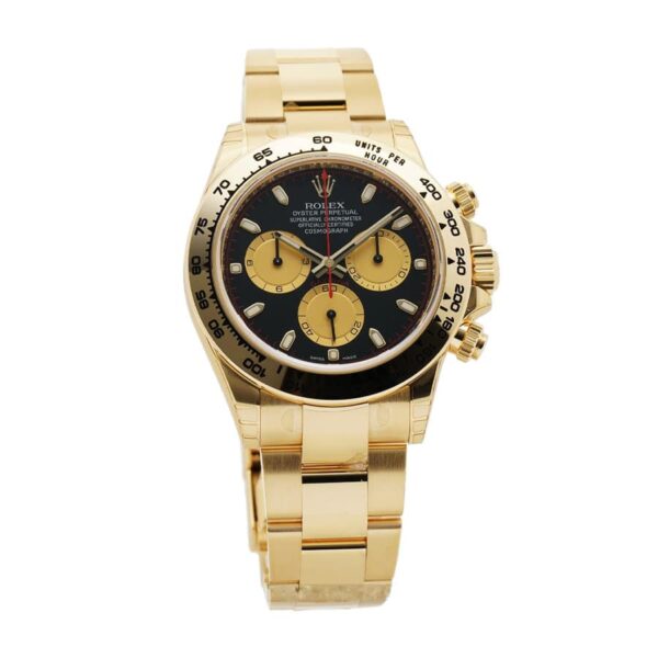 Replica Swiss Rolex Cosmograph Daytona Yellow Gold Black Dial