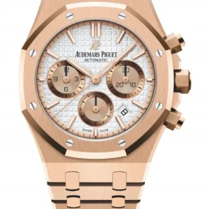 Replica AP Royal Oak Offshore Chronograph Rose Gold Silver Dial