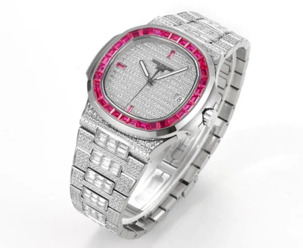 Replica Patek Philippe Nautilus White Gold Ruby Dial