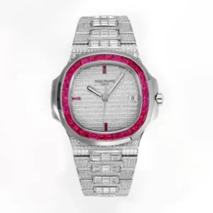 Replica Patek Philippe Nautilus White Gold Ruby Dial