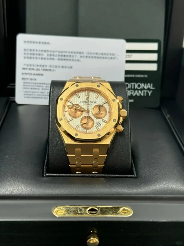 Replica Ap Royal Oak Offshore Chronograph Rose Gold Silver Dial