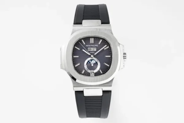 Replica Patek Philippe Nautilus Blue Dial Rubber Strap
